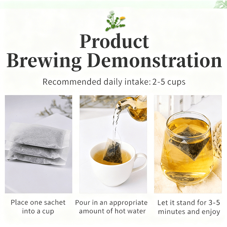 【Canada Direct Mail】 Sivan Da Dandelion Tea 90g (3g x 30 bags) Clears internal dryness, soothes dry mouth, relieves internal heat, essential for staying up late and eating spicy food, refreshing brewed tea bags, for people with heavy oil and heavy spice, and internal heat and acne-prone skin, daily nourishing tea drink 6