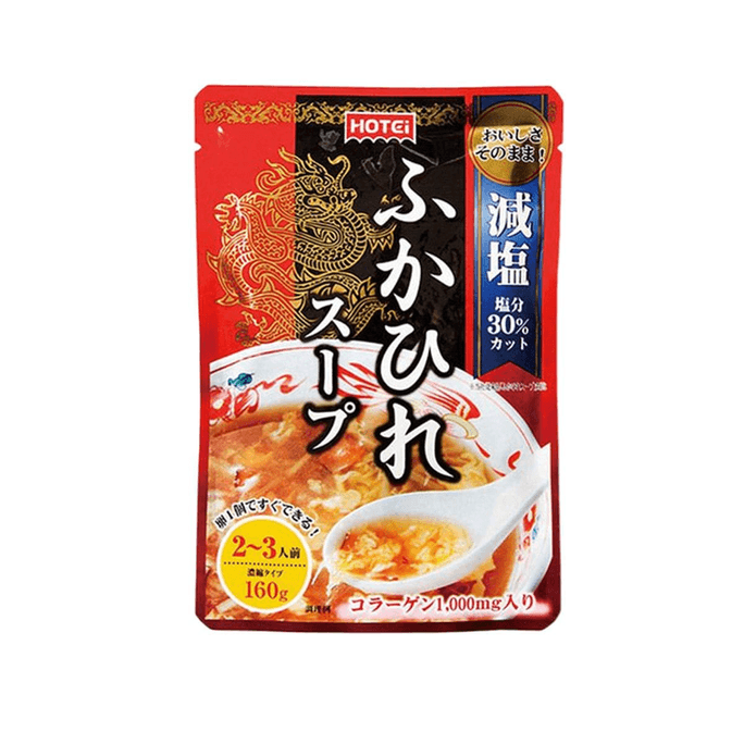 【日本直邮】HOTEI 含有胶原蛋白 浓缩型少盐30%汤料 鱼翅 160g