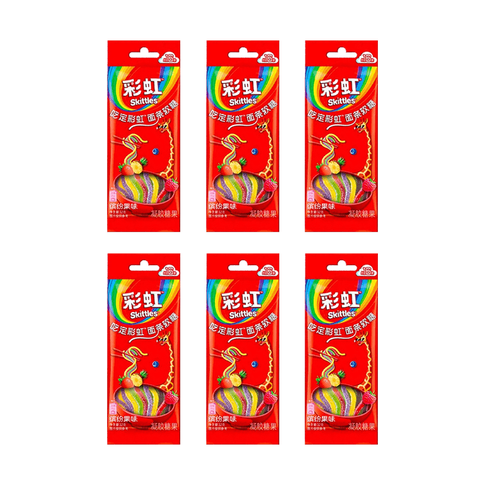 Skittles Noodle Gummies Assorted Fruit Flavor 1.13 oz*6packs