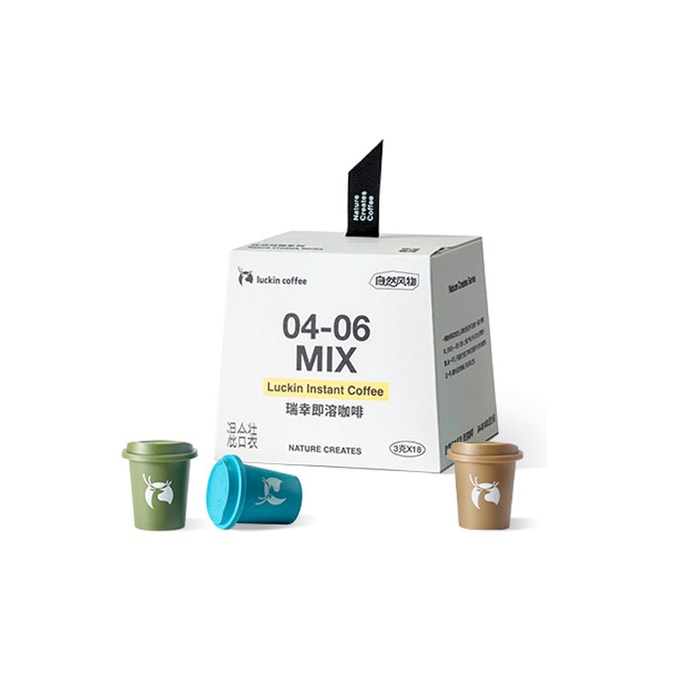 【New Product】Premium Instant Freeze-Dried Coffee Powder - Assorted Packs (04-06) (Medium-Dark Roast) 18 Pieces