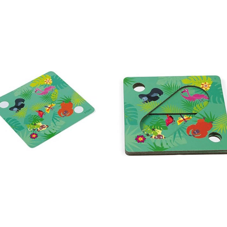 美国 MOM LOVES ME 丛林图片脑力激荡60个拼图3个难度级别 5岁+ 3