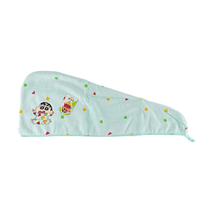 Crayon Shin-Chan Colorful Print Hair Drying Cap, Blue, Quick-Dry Microfiber