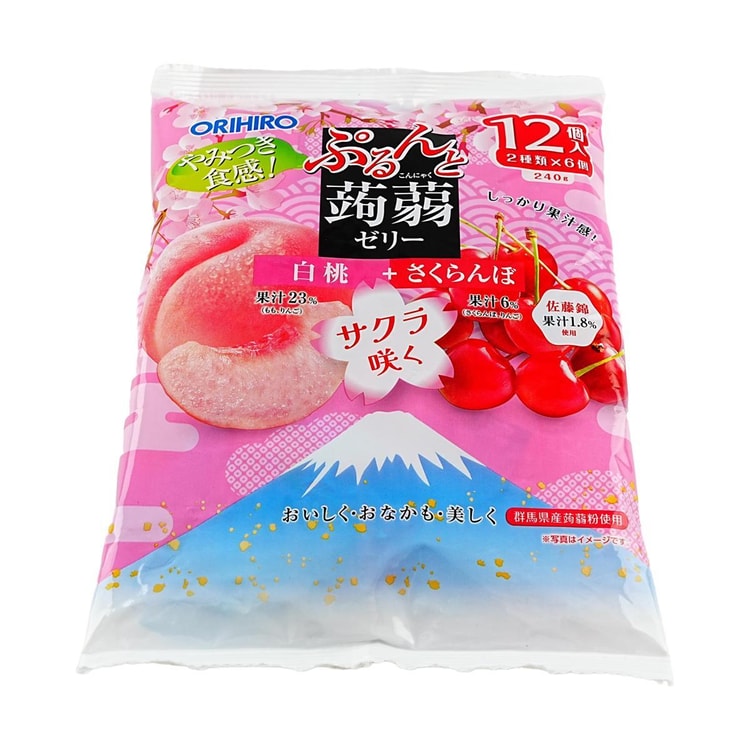 ORIHIRO Sakura Limited Purunto Konjac Jelly Pouch White Peach+