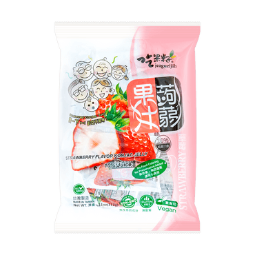 台湾吃果籽 草莓果汁蒟蒻 312g