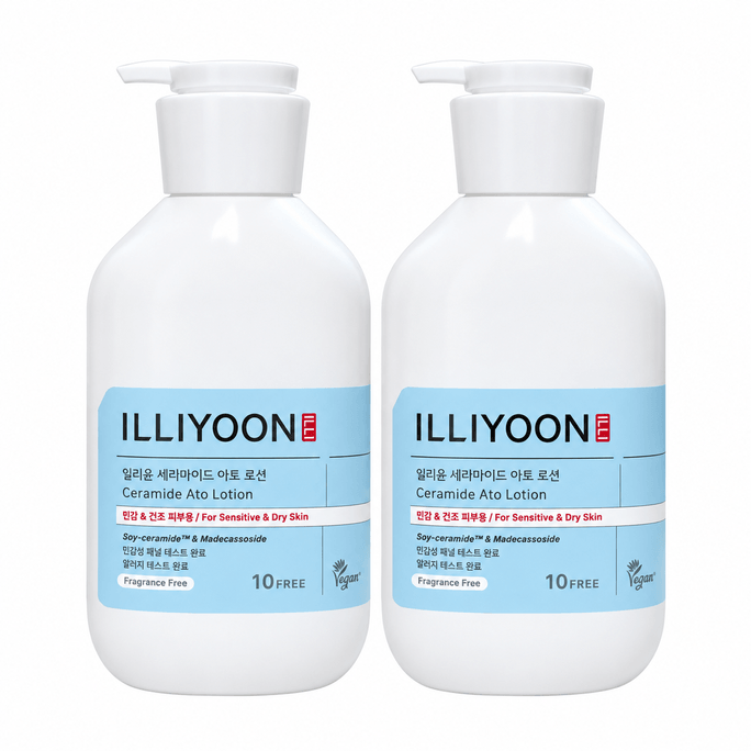 Ceramide Ato Lotion 600ml×2/20.28 Fl.oz. Each, Moisturizing Body Lotion With Soy-Ceramide™ & Madecassoside For Sensitive Dry Skin, Barrier Care