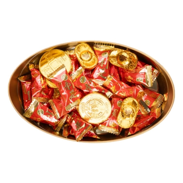 【中国直邮】 徐福记 年货巧克力礼盒 200g 金元宝造型代可可脂 混合口味节日喜庆零食 6