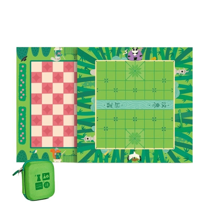 Milu Children Logical Thinking Training Board Game Portable Storage 2 In 1: Chinese Chess + Chess *1 Piece