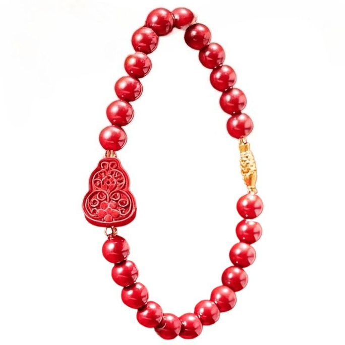 【中国直送】故宮博物院縁起の良い鯉辰砂ブレスレット 18cm×1