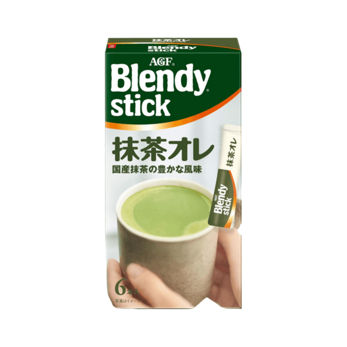 【日本直郵】 日本 AGF BLENDY系列 國產抹茶使用 抹茶牛奶拿鐵 6條裝