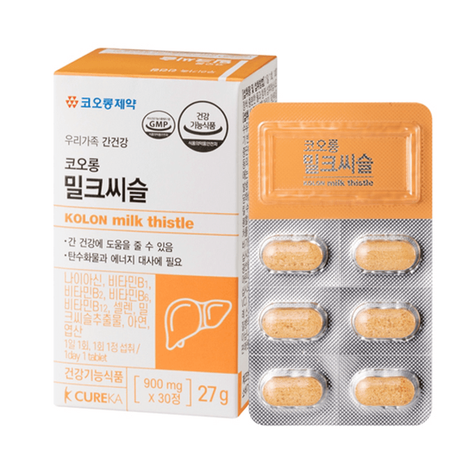 【韩国直邮】 韩国 Daiso Korea CUREKA奶蓟草护肝片 30粒×1盒
