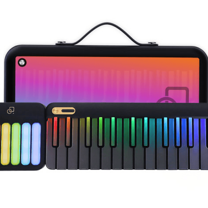 PopuPiano ミュージック コード スマート ポータブル 学習電子ピアノ キーボード Xiaomi エコロジー チェーン カラフル ブラック ピアノ バッグ セット [カナダから直送]