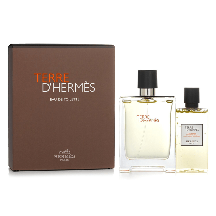 【香港直送】フランス エルメス エルメス アース セット：メンズ香水 EDT 100ml + シャンプー＆シャワージェル 80ml 2本