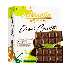 Fiorella Dubai Chocolate Bar Filled with Pistachio&Knafeh Kadayif 2.11 oz [Trending on TikTok]