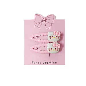 Fancy Jasmine 可爱粉色系小猫咪发夹 甜美少女软萌碎发刘海夹 1对装