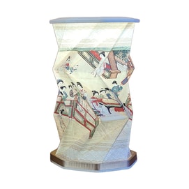 【中国直邮】 HSPM 新款折叠旋转灯折纸氛围灯中秋节日伴手礼 白色款 汉宫春晓图 1个装