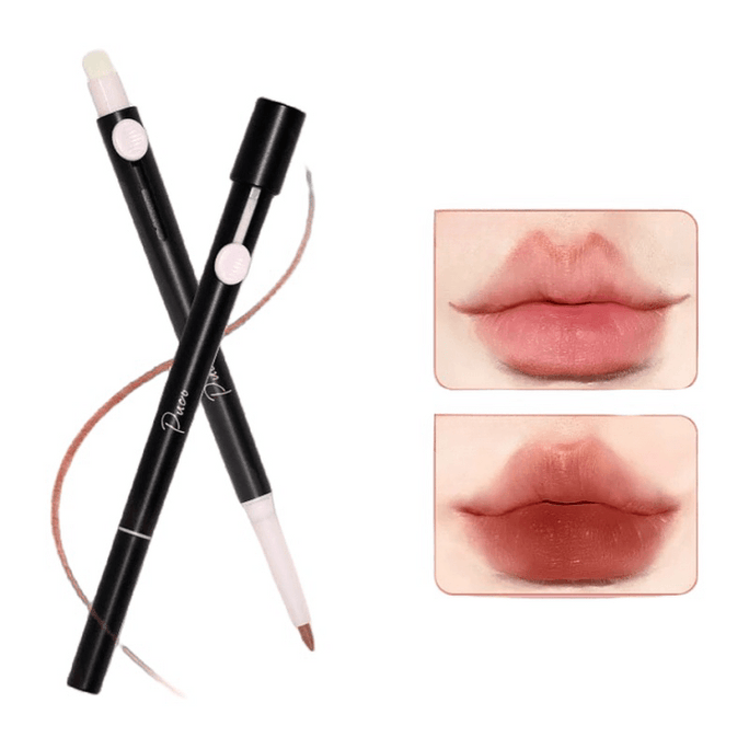 Lip shaped permanent color marker lipstick matte nude artist double head lipliner 03 Rose color