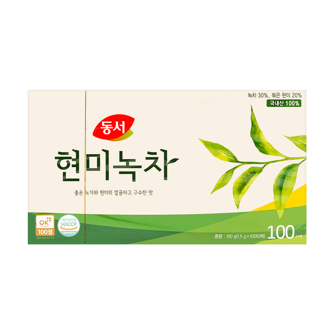 韓國DONG SUH 東西清田 糙米綠茶 100包入
