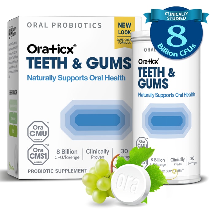 Teeth & Gums Dental Probiotic Naturally Supports Oral Health Grape Flavor 30 Lozenges