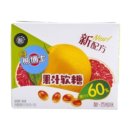 徐福记 熊博士 果汁软糖 酸西柚味 10包入 600g【真果汁含量≥60%】