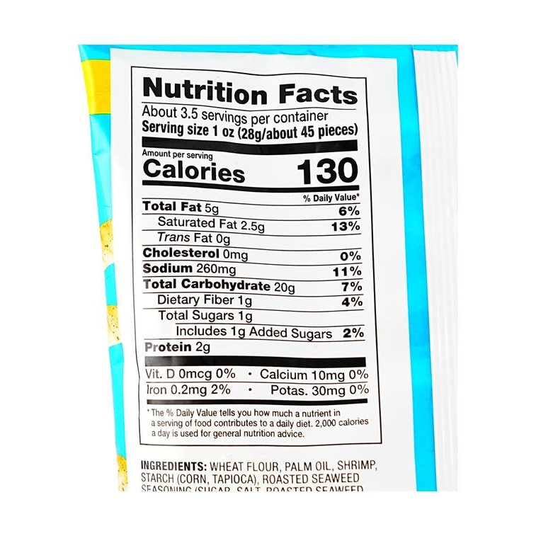 Shrimp Chips Roasted Seaweed Flavor, 3.3 oz 3