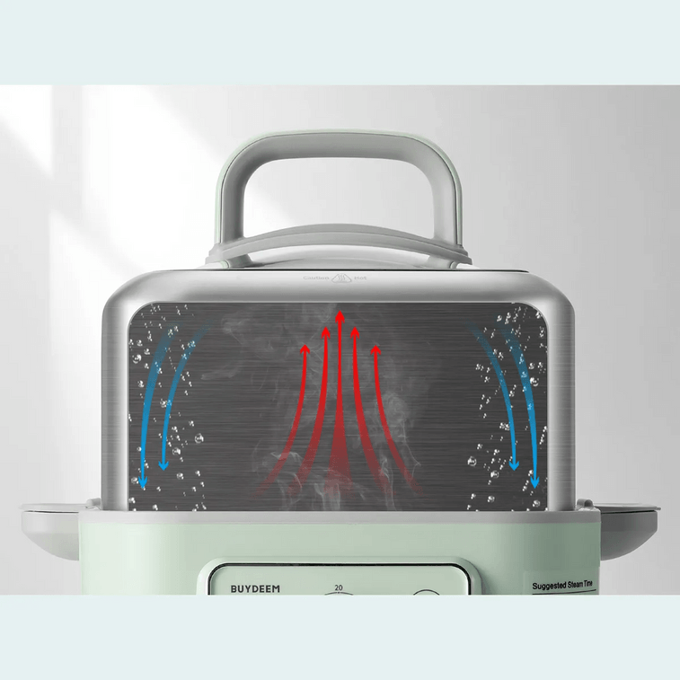BUYDEEM北鼎 家用多功能电蒸锅 7档蒸煮时间 5L G5246 浅衫绿 【不含陶瓷蒸盘】 12