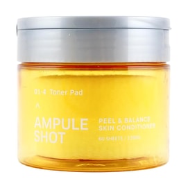 日本AMPULE SHOT 安瓶焕肤平衡肌肤调理爽肤棉片 速攻型维他命C双效湿敷棉片 60片 温和去角质 焕亮补水保湿