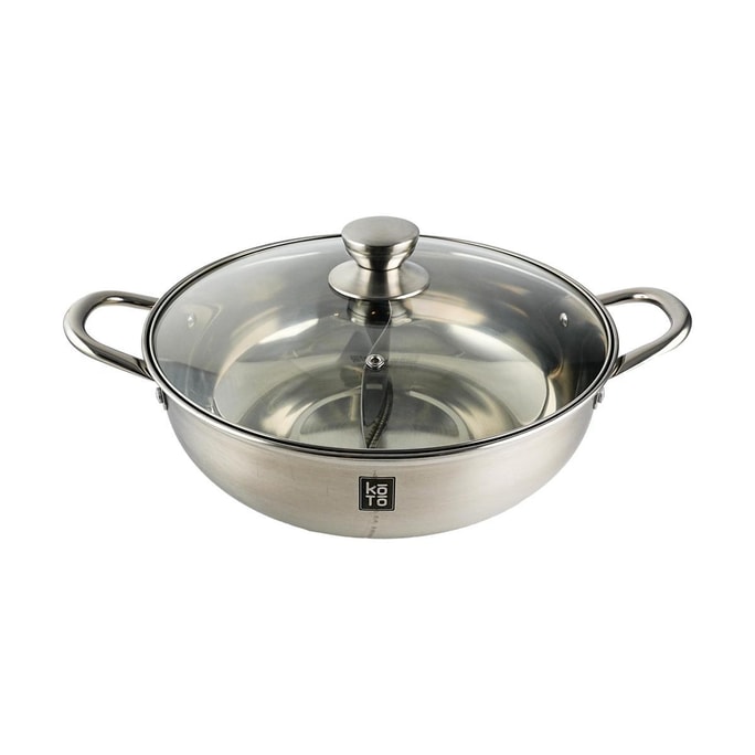 Premium Stainless Steel Divided Hot Pot Dual Flavor 30CM/5L