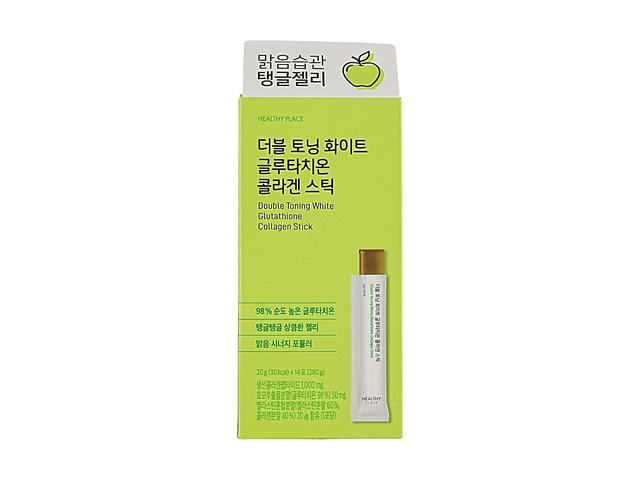 healthy place double toning white glutathione Collagen Jelly Stick, Green Apple, 14 Sticks, 14-Day Supply, Brightening & Firming Brand_Designs For Health