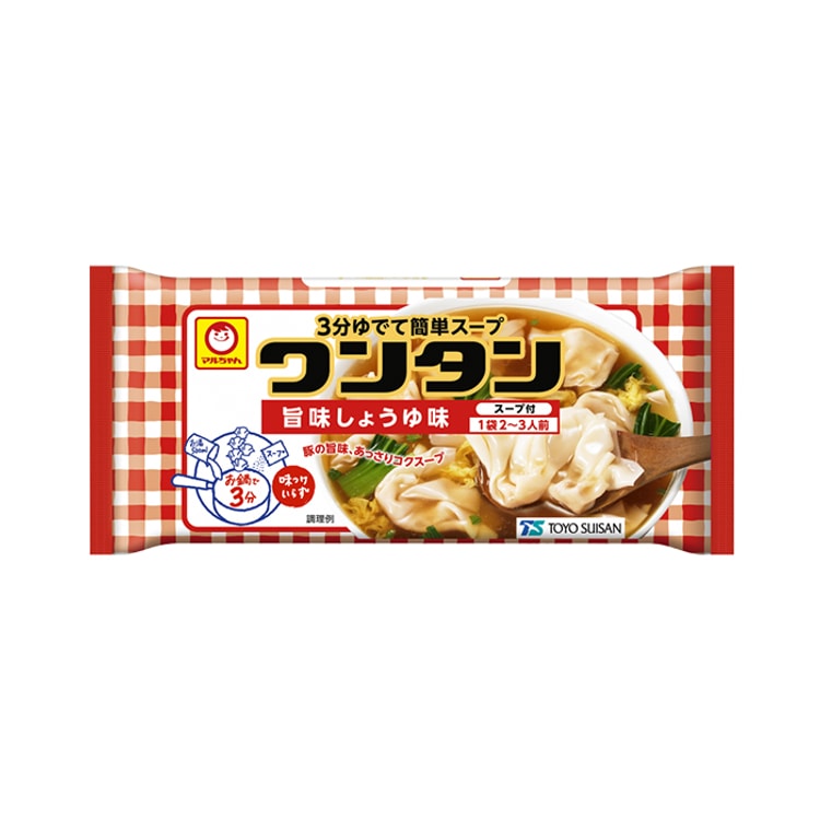 日本直送】日本東洋水産 マルシア ワンタンスープ しょうゆ味 水煮3分