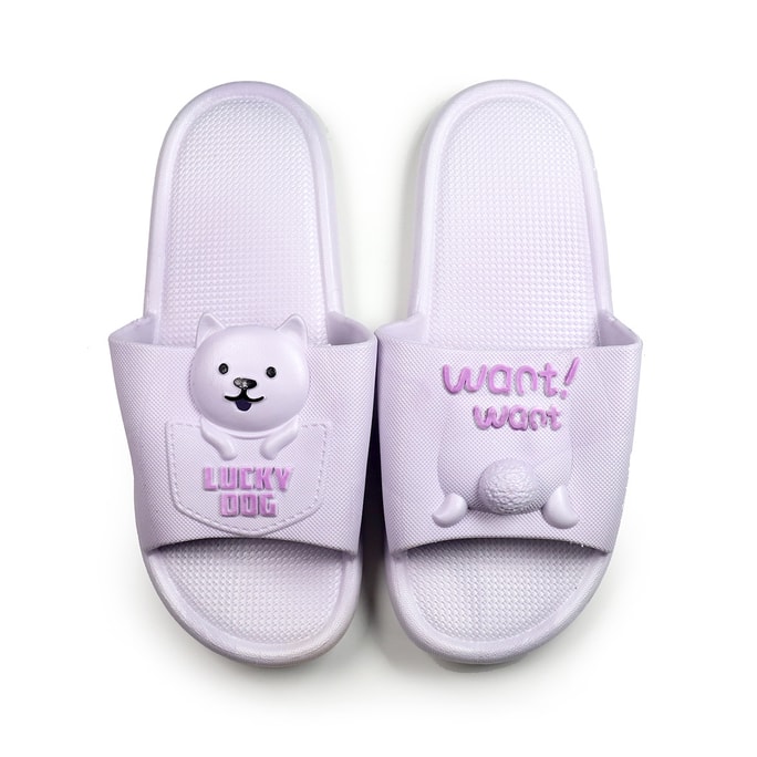 Indoor Slippers Cute Bear Soft Foam - Purple (36-37 US 5-6)