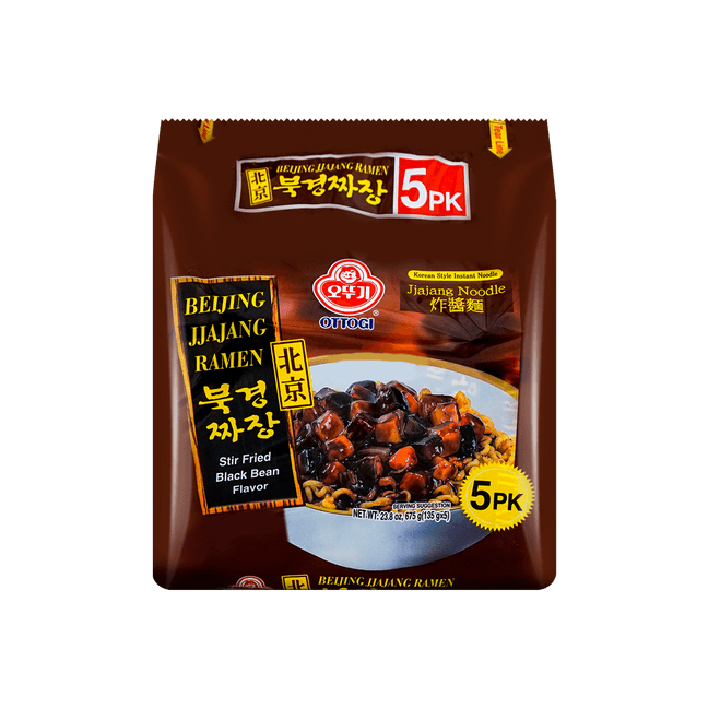 Beijing Jjajang Stir-Fried Ramen - Instant Noodles with Black Bean Sauce, 5 Packs* 4.76oz