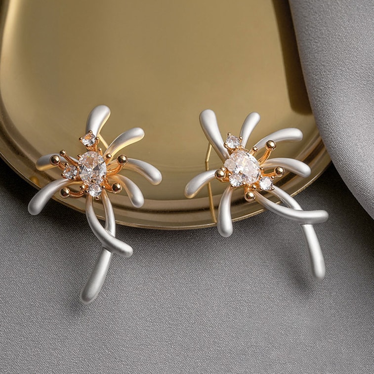 High Quality Luxury Matte Firework Vintage Earrings Silver S925 Studs F 1 Pair 5