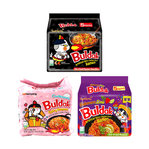 Korean Buldak Noodles Stir-Fried Ramen - Habanero Lime,Carbonara, Hot Chicken Flavor, 15 Pack,71.4 oz【Value Pack】