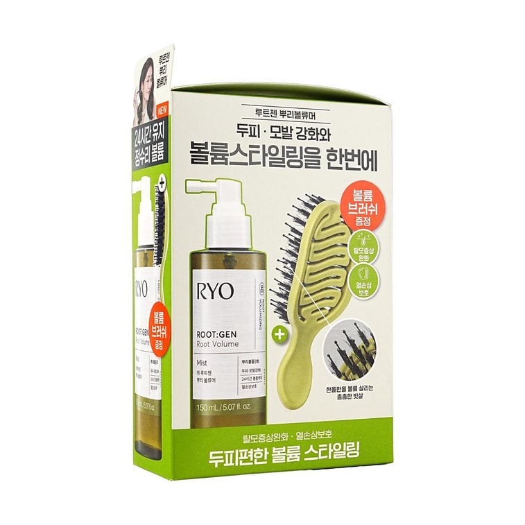 韓國RYO呂 Rootzen 髮根豐盈蓬鬆噴霧 控油清爽 持久蓬蓬感 150ml 贈造型梳 【限定套裝】 5