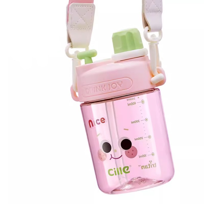 High-value Straw Mug High Temperature Resistant Tritan Drop-proof Pink 560ML