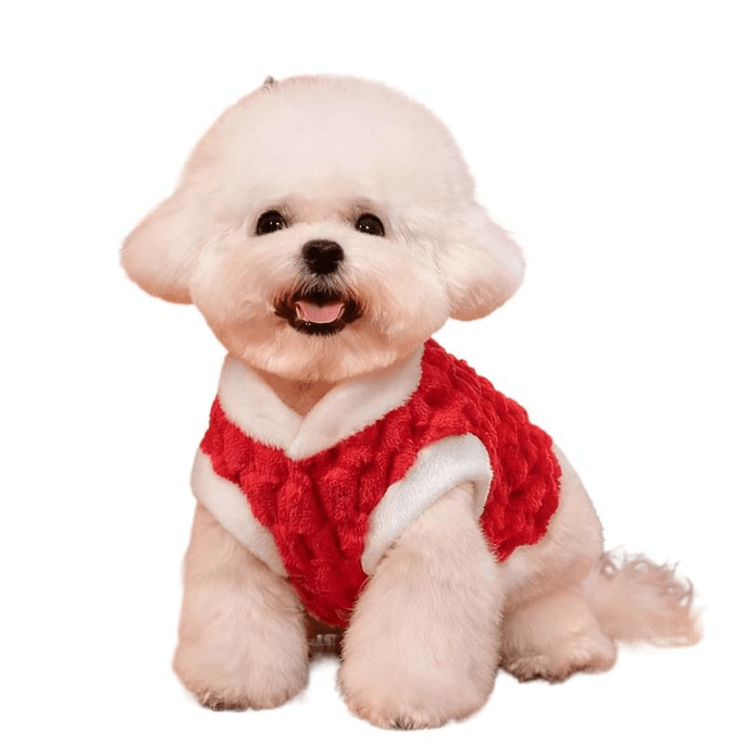 Warm And Protective Autumn And Winter Dog Pet Red Double-Sided Warm 2xl Size 12-16 Pounds 52cm*1 Piece