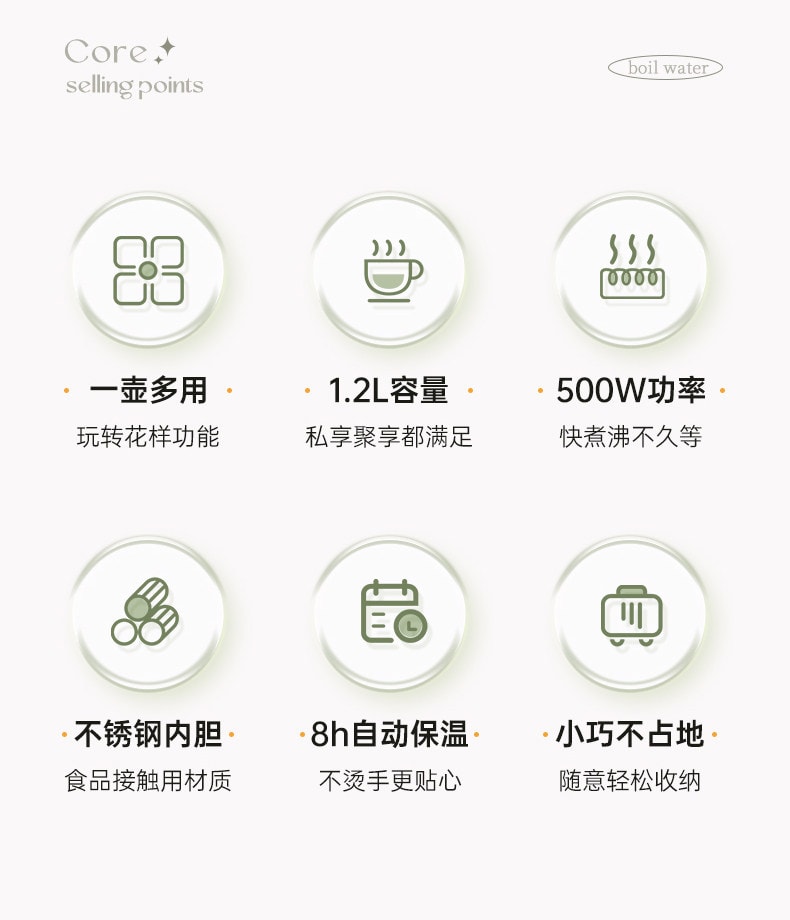 【中國直郵】 摩茶 電燉鍋小型煮粥神器316不銹鋼便攜多功能煲湯燉煮110v燒水壺 本白色 一台裝