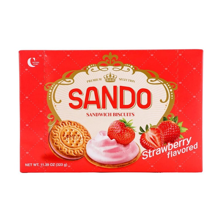 韓國CROWN皇冠 草莓夾心餅乾 大盒裝 323g 6