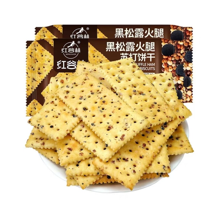홍굴린 블랙 트러플 햄 소다 크래커, 영양 만점 식사 대용 스낵, 아침 식사, 고소한 맛, 삼색 퀴노아와 치아씨드 함유, 1봉지 208g [트랜스지방산 0%, 건강 스낵, 0 Zero] 3