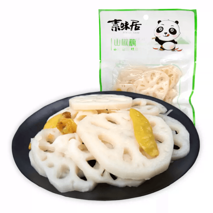 Vegetarian Instant Lotus Root Slices Mountain Pepper Taste 80g*1 Bag