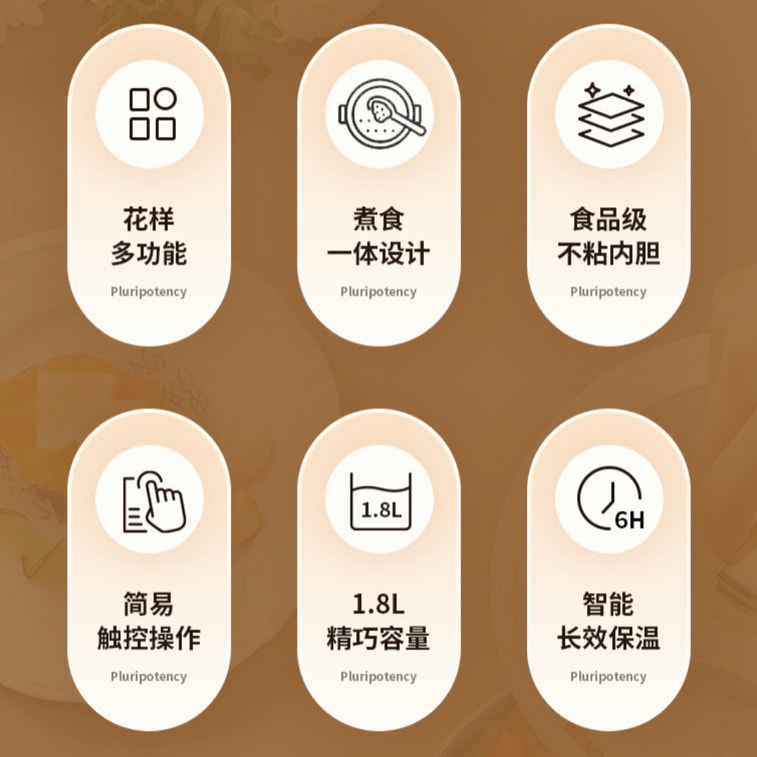 ステッチミニ電気調理器、多機能、燕の巣の煮込み、鍋料理、お粥、スープなどに。110V、1.8L。1～2人用に最適。[コンパクトで軽量] 6