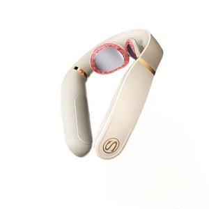 【中国直邮】 SKG 颈椎按摩器 4098系列3代  红光热灸 透气硅胶 米金色 1件