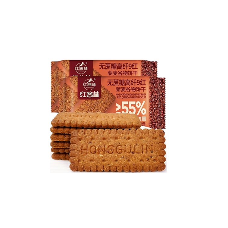 홍굴린 무설탕 퀴노아 시리얼 쿠키 [설탕 0g, 붉은 곡물 9종] 퀴노아 시리얼 쿠키 208g 1팩 저칼로리 아침 식사 대용 건강 간식 아침 식사 통곡물 간식 붉은 수수, 대추, 홍국쌀, 구기자, 팥, 적미 함유 3