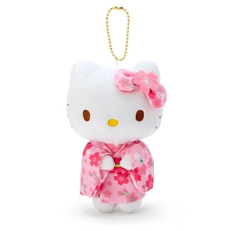 日本 SANRIO 人氣限定 粉紅 櫻花與服hellokitty 掛件鑰匙圈 1個