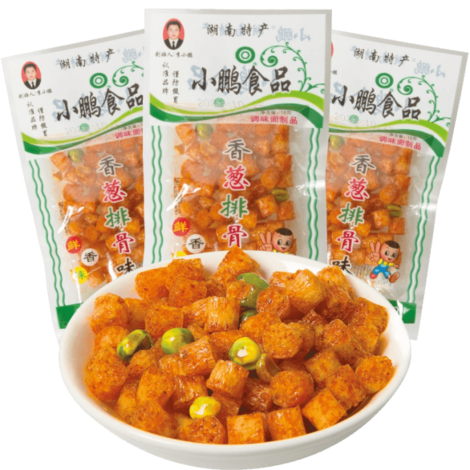 中國 直郵 小鵬香蔥排骨辣條麵筋小時候零食兒時懷舊湖南特產 22g*3袋
