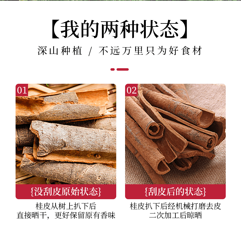  古松广西十年老树桂皮50g*2袋  【深山自然生长老树肉桂成就经典家乡味】卤料炖肉料肉桂香料调味品调料火锅底料香辛料可搭配香叶八角茴香