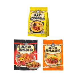 【全美最低价】满小饱 松茸鸡汤风味米线+黑鸭拌粉+肥汁土豆粉 944.5g【3种口味3件组合装】【开学尝鲜装】