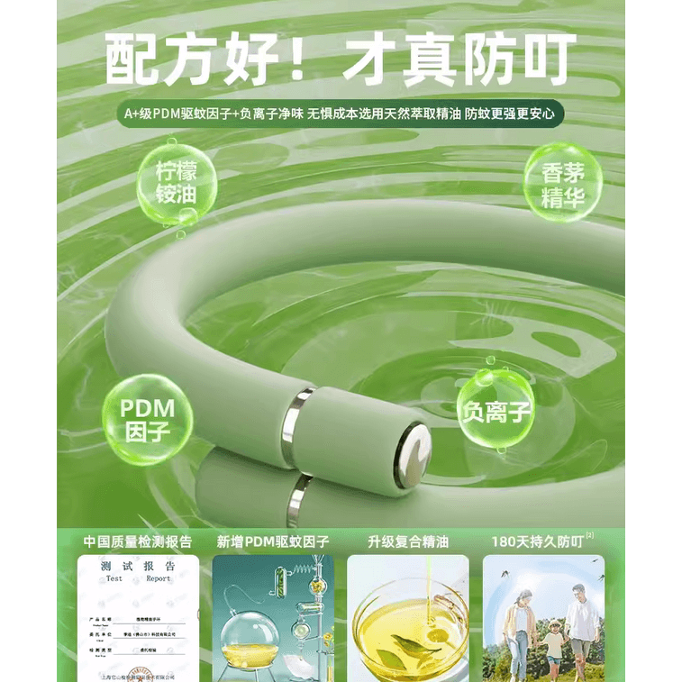 Mi Xiaoshu Mosquito Repellent Bracelet and Foot Ring Upgraded Fresh Green 1 4