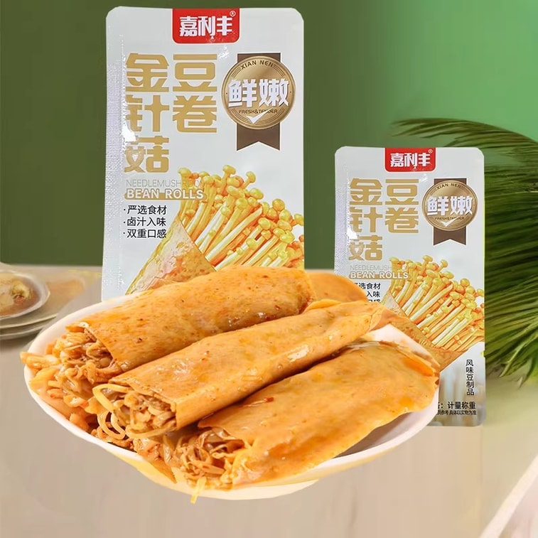 Stuffed Bean Rolls with Enoki Mushrooms 138g per bag Enoki Mushrooms Bean Rolls Fresh and Tender Satisfying Snack Spicy and Savoury Leisurely Snack Late-Night Filling Treat Light Bite 3