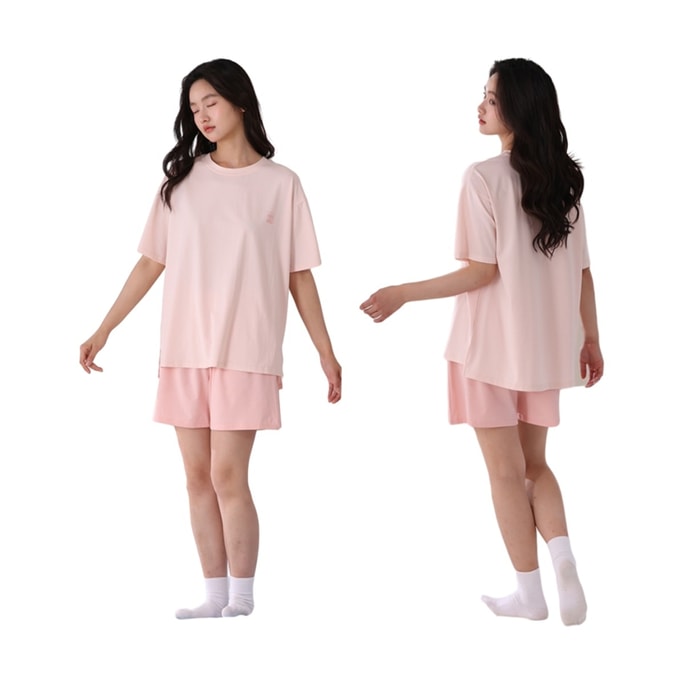 [중국 직송] 허벌 컬러 카멜리아 5호 고급 라이오셀 여성용 홈웨어 파자마 라이트 핑크 XL (121-140캐럿) * 1세트
